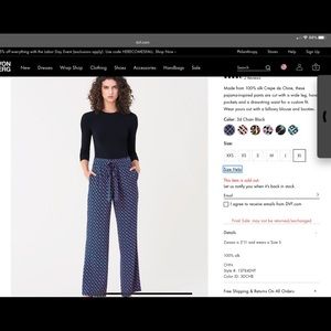 Denise silk crepe de chine pants